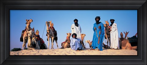 Framed Tuareg Camel Riders, Mali, Africa Print
