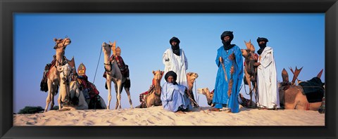 Framed Tuareg Camel Riders, Mali, Africa Print