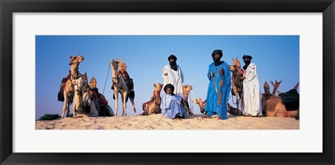 Framed Tuareg Camel Riders, Mali, Africa Print