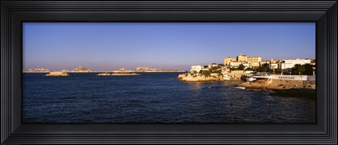 Framed Buildings at the waterfront, Marseille, France Print