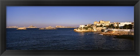 Framed Buildings at the waterfront, Marseille, France Print