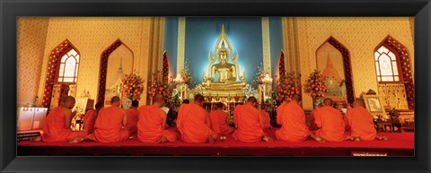 Framed Monks, Benchamapophit Wat, Bangkok, Thailand Print