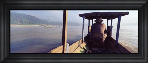 Framed Mekong River, Luang Prabang, Laos Print
