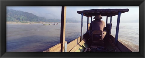 Framed Mekong River, Luang Prabang, Laos Print