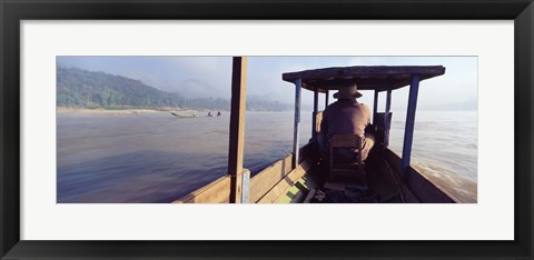 Framed Mekong River, Luang Prabang, Laos Print