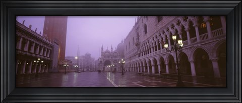 Framed Fog Over Saint Marks Square, Venice, Italy Print