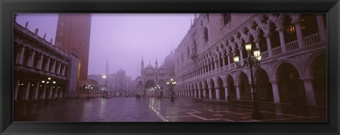 Framed Fog Over Saint Marks Square, Venice, Italy Print