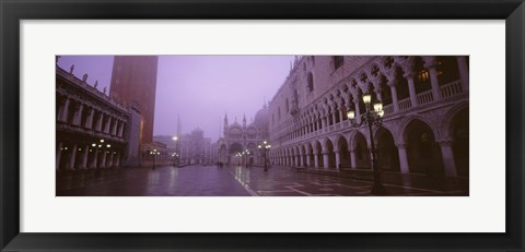 Framed Fog Over Saint Marks Square, Venice, Italy Print