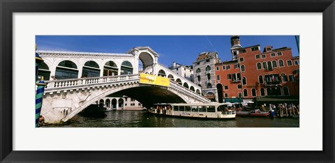 Framed Low angle view of a bridge across a canal, Rialto Bridge, Venice, Italy Print