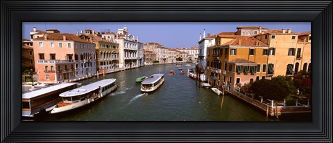 Framed High angle view of ferries in a canal, Grand Canal, Venice, Italy Print