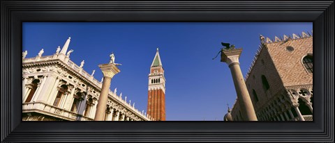 Framed Low angle view of a bell tower, St. Mark&#39;s Square, Venice, Italy Print