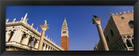 Framed Low angle view of a bell tower, St. Mark&#39;s Square, Venice, Italy Print