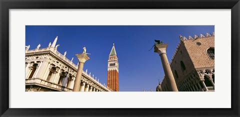 Framed Low angle view of a bell tower, St. Mark&#39;s Square, Venice, Italy Print