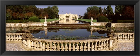 Framed Canal in front of a building, Brenta Canal, Villa Pisani, Venice, Italy Print