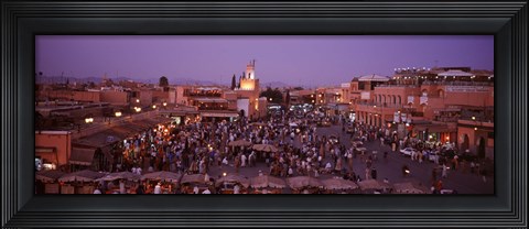 Framed Djemma El Fina, Marrakech, Morocco Print