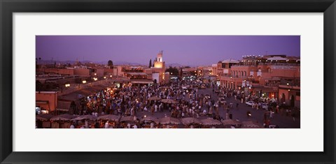 Framed Djemma El Fina, Marrakech, Morocco Print
