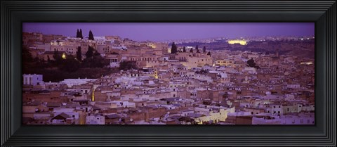 Framed Fes, Morocco at dusk Print