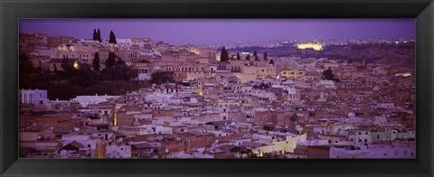 Framed Fes, Morocco at dusk Print