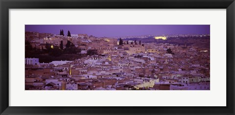 Framed Fes, Morocco at dusk Print