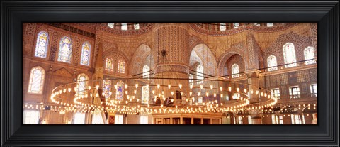 Framed interior of Blue Mosque, Istanbul, Turkey Print