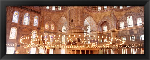 Framed interior of Blue Mosque, Istanbul, Turkey Print