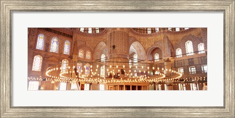 Framed interior of Blue Mosque, Istanbul, Turkey Print