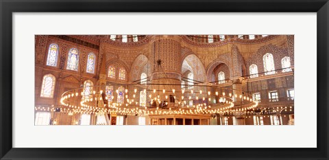 Framed interior of Blue Mosque, Istanbul, Turkey Print