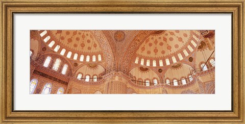 Framed Interior, Blue Mosque, Istanbul, Turkey Print