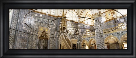 Framed Interiors of a mosque, Rustem Pasa Mosque, Istanbul, Turkey Print