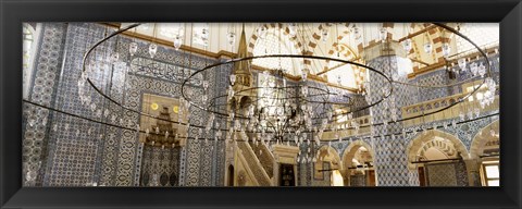 Framed Interiors of a mosque, Rustem Pasa Mosque, Istanbul, Turkey Print