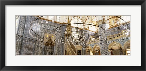 Framed Interiors of a mosque, Rustem Pasa Mosque, Istanbul, Turkey Print