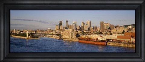 Framed Buildings at the waterfront, Montreal, Quebec, Canada Print