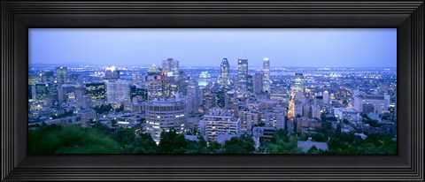 Framed Cityscape at dusk, Montreal, Quebec, Canada Print