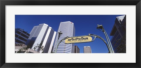 Framed Low angle view of buildings, Cite Internationale Square, Montreal, Quebec, Canada Print