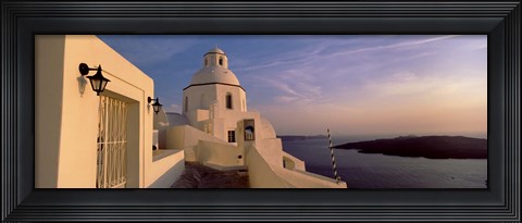 Framed Buildings at the waterfront, Santorini, Cyclades Islands, Greece Print