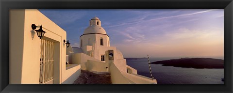 Framed Buildings at the waterfront, Santorini, Cyclades Islands, Greece Print
