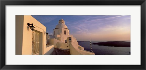 Framed Buildings at the waterfront, Santorini, Cyclades Islands, Greece Print