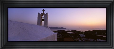 Framed Bell tower on a building, Ios, Cyclades Islands, Greece Print