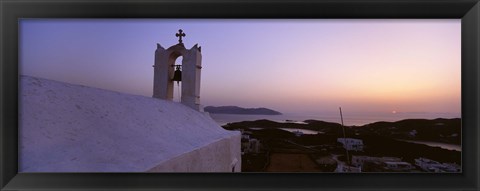 Framed Bell tower on a building, Ios, Cyclades Islands, Greece Print