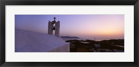 Framed Bell tower on a building, Ios, Cyclades Islands, Greece Print