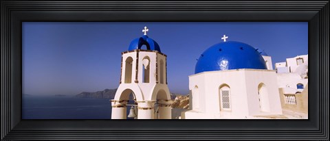 Framed Church with sea in the background, Santorini, Cyclades Islands, Greece Print