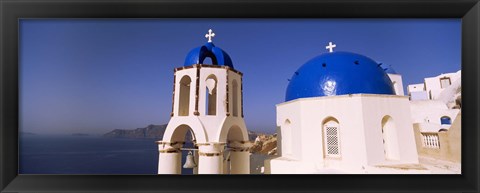 Framed Church with sea in the background, Santorini, Cyclades Islands, Greece Print