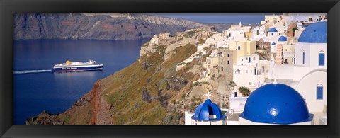 Framed Buildings in a valley, Santorini, Cyclades Islands, Greece Print