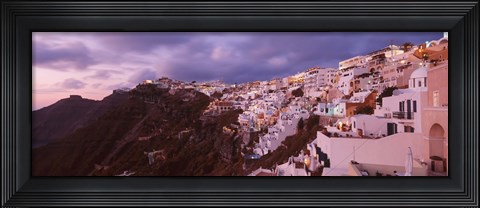 Framed Town at dusk, Santorini, Greece Print