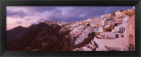 Framed Town at dusk, Santorini, Greece Print