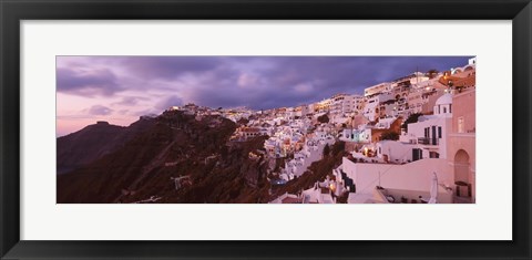 Framed Town at dusk, Santorini, Greece Print