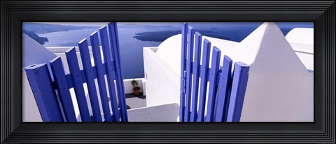 Framed Gate at the terrace of a house, Santorini, Cyclades Islands, Greece Print