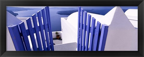 Framed Gate at the terrace of a house, Santorini, Cyclades Islands, Greece Print