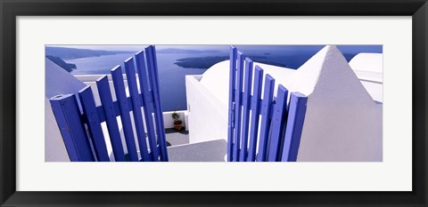 Framed Gate at the terrace of a house, Santorini, Cyclades Islands, Greece Print