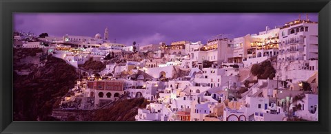 Framed Buildings along the Cliff, Santorini, Greece Print